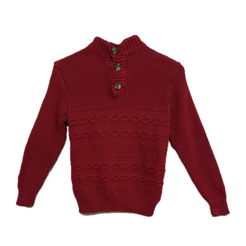 Cat & Jack Kids Red Button-Up Sweater (Size M 10/12 Boys)